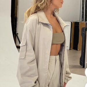 Djerf Avenue Natural Cream Zip Jacket
